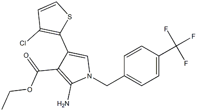 ethyl 2-amino-4-(3-chloro-2-thienyl)-1-[4-(trifluoromethyl)benzyl]-1H-pyrrole-3-carboxylate Struktur