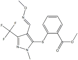 methyl 2-{[4-[(methoxyimino)methyl]-1-methyl-3-(trifluoromethyl)-1H-pyrazol-5-yl]sulfanyl}benzenecarboxylate Struktur