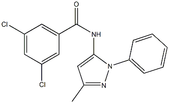 3,5-dichloro-N-(3-methyl-1-phenyl-1H-pyrazol-5-yl)benzamide Struktur