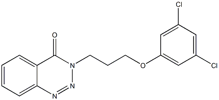 3-[3-(3,5-dichlorophenoxy)propyl]-1,2,3-benzotriazin-4(3H)-one Struktur