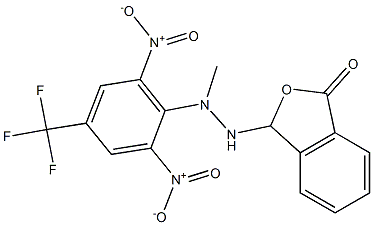 3-{2-[2,6-dinitro-4-(trifluoromethyl)phenyl]-2-methylhydrazino}-1,3-dihydroisobenzofuran-1-one Struktur