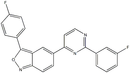 3-(4-fluorophenyl)-5-[2-(3-fluorophenyl)-4-pyrimidinyl]-2,1-benzisoxazole Struktur