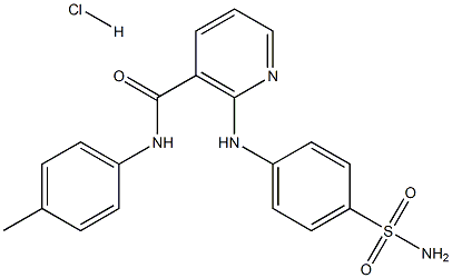 2-[4-(aminosulfonyl)anilino]-N-(4-methylphenyl)nicotinamide hydra chloride Struktur