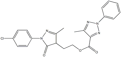 2-[1-(4-chlorophenyl)-3-methyl-5-oxo-4,5-dihydro-1H-pyrazol-4-yl]ethyl 5-methyl-2-phenyl-2H-1,2,3-triazole-4-carboxylate Struktur