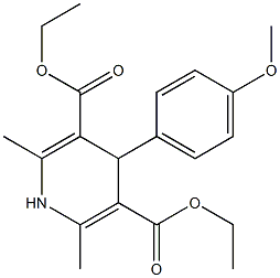 diethyl 4-(4-methoxyphenyl)-2,6-dimethyl-1,4-dihydropyridine-3,5-dicarboxylate Struktur