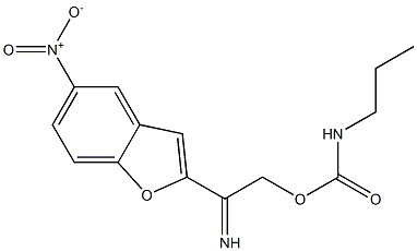 5-nitro-2-({[(propylamino)carbonyl]oxy}ethanimidoyl)-1-benzofuran Struktur