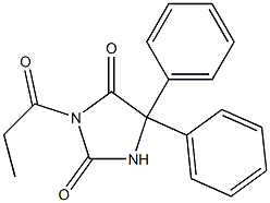 5,5-diphenyl-3-propionylimidazolidine-2,4-dione Struktur