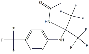 N1-{2,2,2-trifluoro-1-(trifluoromethyl)-1-[4-(trifluoromethyl)anilino]ethyl}acetamide Struktur