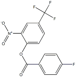 2-nitro-4-(trifluoromethyl)phenyl 4-fluorobenzoate Struktur