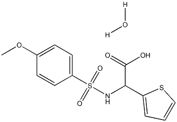 2-{[(4-methoxyphenyl)sulfonyl]amino}-2-(2-thienyl)acetic acid, hydrate Struktur