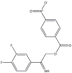 1,2-difluoro-4-{[(4-nitrobenzoyl)oxy]ethanimidoyl}benzene Struktur