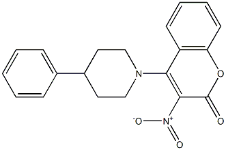 3-nitro-4-(4-phenylpiperidino)-2H-chromen-2-one Struktur