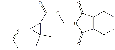 (1,3-dioxo-2,3,4,5,6,7-hexahydro-1H-isoindol-2-yl)methyl 2,2-dimethyl-3-(2-methylprop-1-enyl)cyclopropane-1-carboxylate Struktur