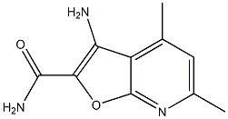 3-amino-4,6-dimethylfuro[2,3-b]pyridine-2-carboxamide Struktur