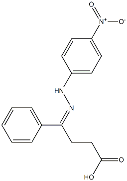 4-[2-(4-nitrophenyl)hydrazono]-4-phenylbutanoic acid Struktur