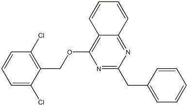 2-benzyl-4-[(2,6-dichlorobenzyl)oxy]quinazoline Struktur