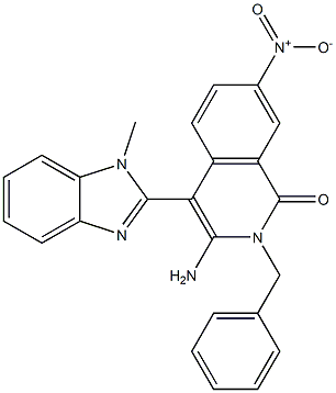 3-amino-2-benzyl-4-(1-methyl-1H-benzo[d]imidazol-2-yl)-7-nitro-1,2-dihydroisoquinolin-1-one Struktur