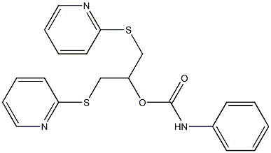 2-(2-pyridylthio)-1-[(2-pyridylthio)methyl]ethyl N-phenylcarbamate Struktur