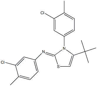 N1-[4-(tert-butyl)-3-(3-chloro-4-methylphenyl)-2,3-dihydro-1,3-thiazol-2-yliden]-3-chloro-4-methylaniline Struktur