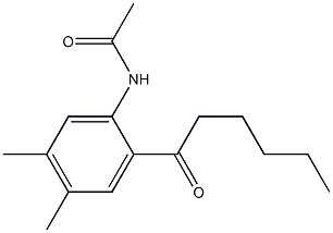 N1-(2-hexanoyl-4,5-dimethylphenyl)acetamide Struktur