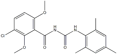 N-(3-chloro-2,6-dimethoxybenzoyl)-N'-mesitylurea Struktur