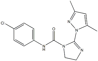 N1-(4-chlorophenyl)-2-(3,5-dimethyl-1H-pyrazol-1-yl)-4,5-dihydro-1H-imidazole-1-carboxamide Struktur