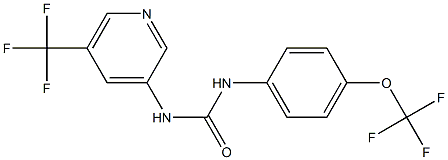 N-[4-(trifluoromethoxy)phenyl]-N'-[5-(trifluoromethyl)-3-pyridyl]urea Struktur