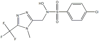 4-chloro-N-hydroxy-N-{[4-methyl-5-(trifluoromethyl)-4H-1,2,4-triazol-3-yl]methyl}benzenesulfonamide Struktur