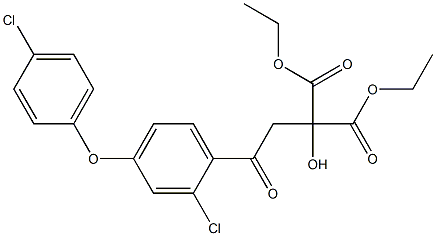 diethyl 2-{2-[2-chloro-4-(4-chlorophenoxy)phenyl]-2-oxoethyl}-2-hydroxymalonate Struktur