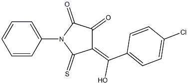 4-[(4-chlorophenyl)(hydroxy)methylidene]-1-phenyl-5-thioxopyrrolidine-2,3-dione Struktur