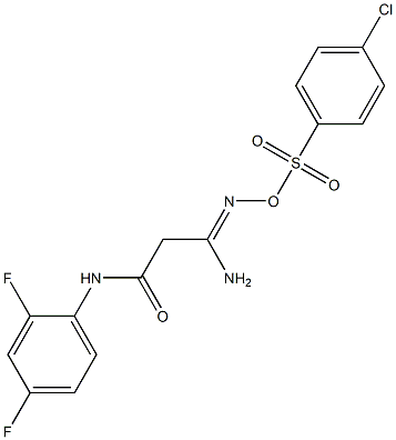 3-amino-3-({[(4-chlorophenyl)sulfonyl]oxy}imino)-N-(2,4-difluorophenyl)propanamide Struktur