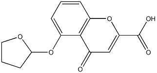 4-oxo-5-(tetrahydrofuran-2-yloxy)-4H-chromene-2-carboxylic acid Struktur