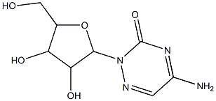 5-amino-2-[3,4-dihydroxy-5-(hydroxymethyl)tetrahydrofuran-2-yl]-2,3-dihydro-1,2,4-triazin-3-one Struktur