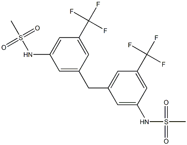 N-[3-[3-[(methylsulfonyl)amino]-5-(trifluoromethyl)benzyl]-5-(trifluoromethyl)phenyl]methanesulfonamide Struktur