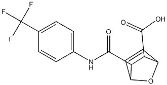 3-{[4-(trifluoromethyl)anilino]carbonyl}-7-oxabicyclo[2.2.1]hept-5-ene-2-carboxylic acid Struktur