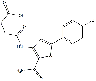 4-{[2-(aminocarbonyl)-5-(4-chlorophenyl)-3-thienyl]amino}-4-oxobutanoic acid Struktur