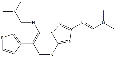 N'-[2-{[(dimethylamino)methylene]amino}-6-(3-thienyl)[1,2,4]triazolo[1,5-a]pyrimidin-7-yl]-N,N-dimethyliminoformamide Struktur