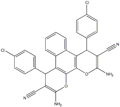 2,11-diamino-4,9-di(4-chlorophenyl)-4,9-dihydrobenzo[f]pyrano[3,2-h]chromene-3,10-dicarbonitrile Struktur