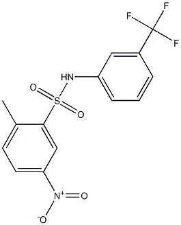 N1-[3-(trifluoromethyl)phenyl]-2-methyl-5-nitrobenzene-1-sulfonamide Struktur