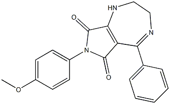 7-(4-methoxyphenyl)-5-phenyl-1,2,3,6,7,8-hexahydropyrrolo[3,4-e][1,4]diazepine-6,8-dione Struktur