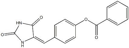 4-[(2,5-dioxotetrahydro-1H-imidazol-4-yliden)methyl]phenyl benzoate Struktur