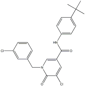 N-[4-(tert-butyl)phenyl]-5-chloro-1-(3-chlorobenzyl)-6-oxo-1,6-dihydro-3-pyridinecarboxamide Struktur