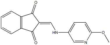 2-{[(6-methoxy-3-pyridinyl)amino]methylene}-1H-indene-1,3(2H)-dione Struktur