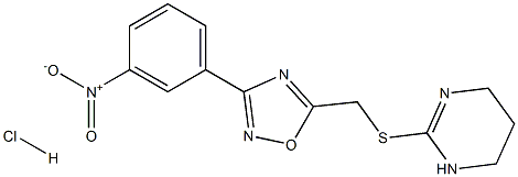 3-(3-nitrophenyl)-5-[(1,4,5,6-tetrahydropyrimidin-2-ylthio)methyl]-1,2,4-oxadiazole hydrochloride Struktur