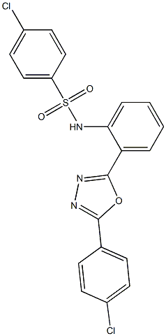 N1-{2-[5-(4-chlorophenyl)-1,3,4-oxadiazol-2-yl]phenyl}-4-chlorobenzene-1-sulfonamide Struktur