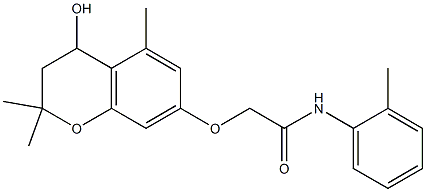 N1-(2-methylphenyl)-2-[(4-hydroxy-2,2,5-trimethyl-3,4-dihydro-2H-chromen-7-yl)oxy]acetamide Struktur