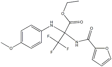 ethyl 3,3,3-trifluoro-2-[(2-furylcarbonyl)amino]-2-(4-methoxyanilino)propanoate Struktur