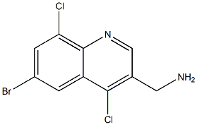 (6-bromo-4,8-dichloroquinolin-3-yl)methanamine Struktur