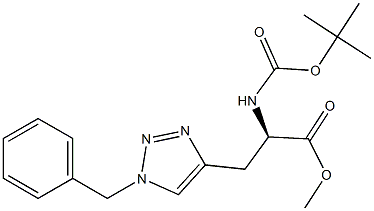 (R)-methyl 3-(1-benzyl-1H-1,2,3-triazol-4-yl)-2-(tert-butoxycarbonylamino)propanoate Struktur