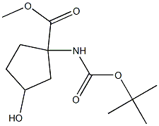 1-tert-Butoxycarbonylamino-3-hydroxy-cyclopentanecarboxylic acid methyl ester Struktur